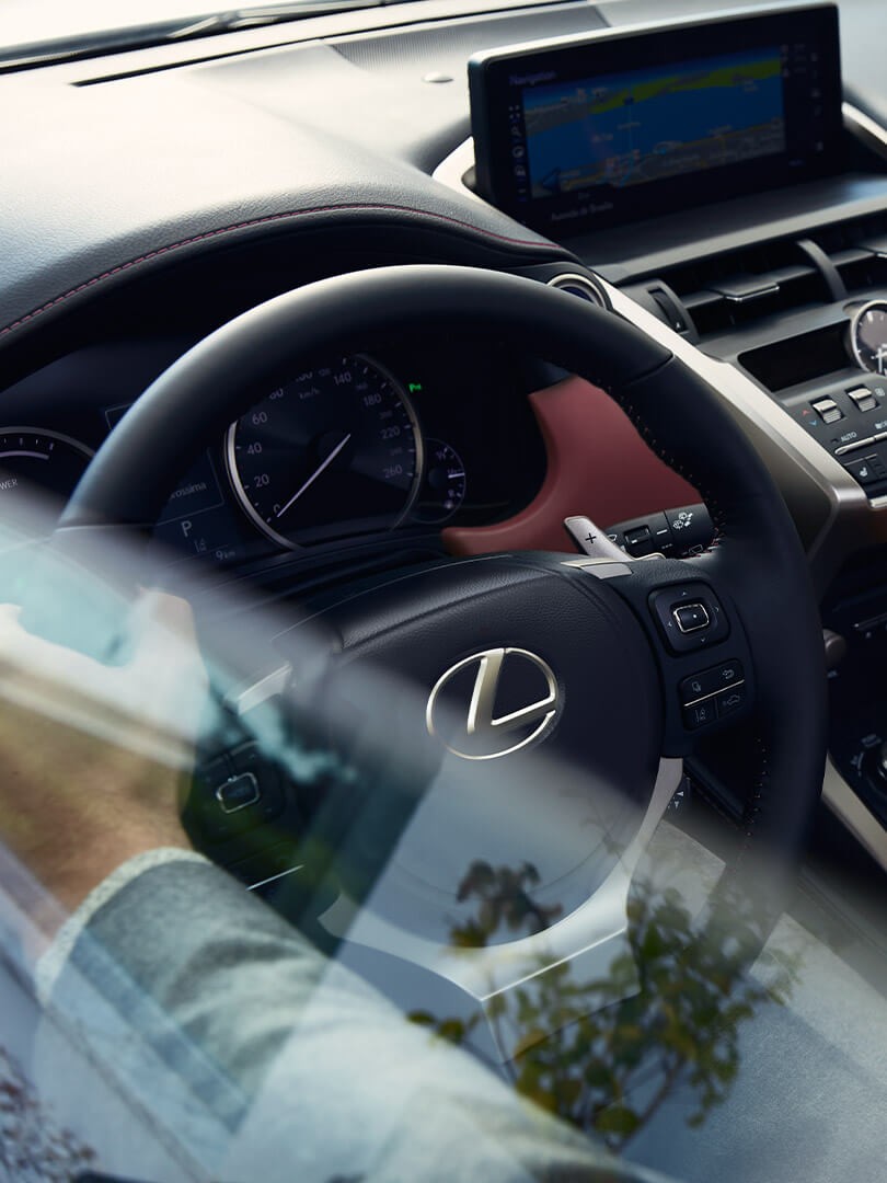 hands on a Lexus steering wheel