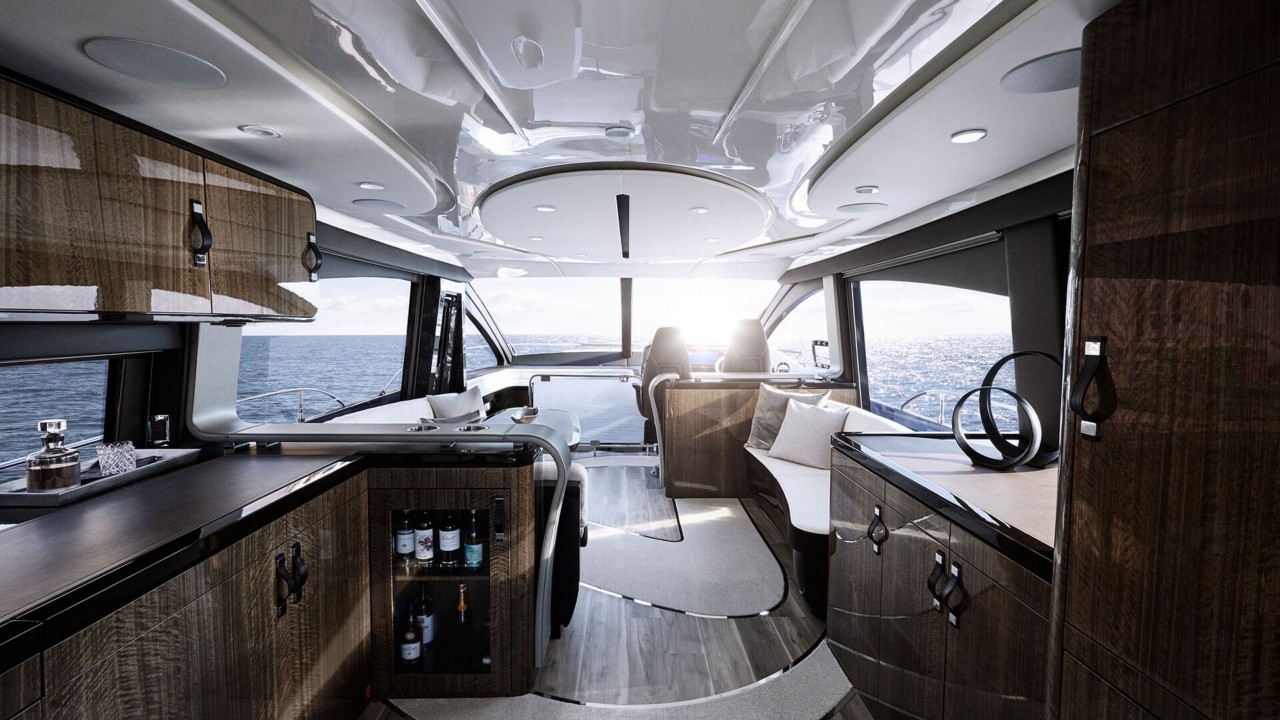 interior look of the Lexus LY 650 sports yacht