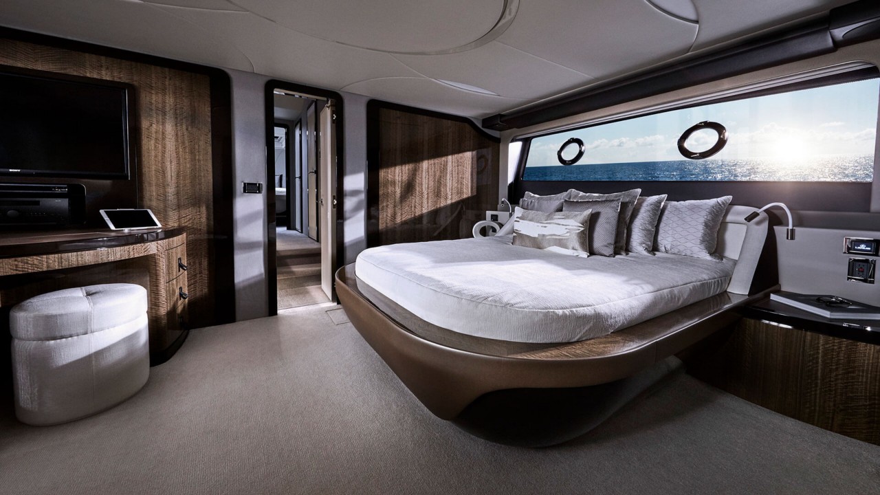interior look of the Lexus LY 650 sports yacht bed