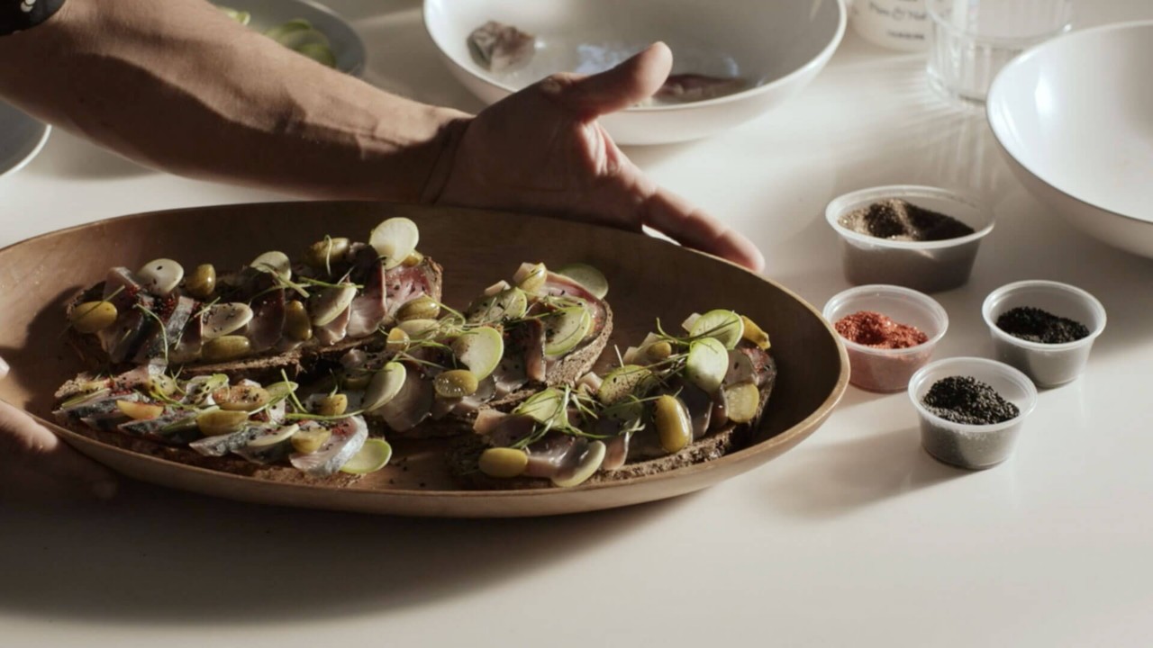 close up of some food being served