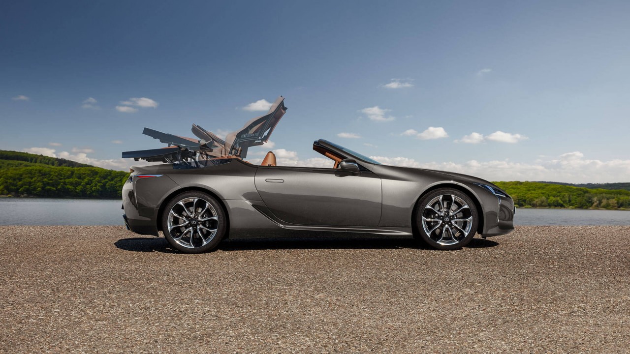 Lexus LC Convertible roof in use