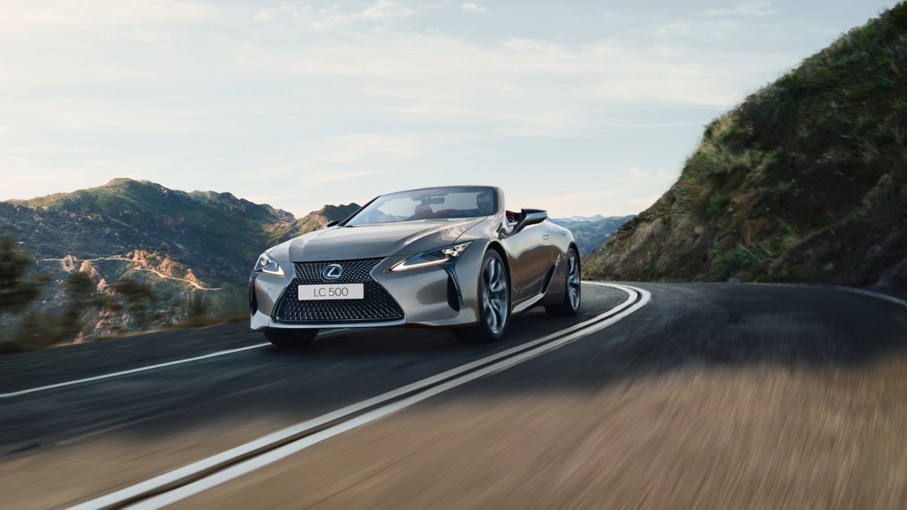 Lexus LC driving on a road