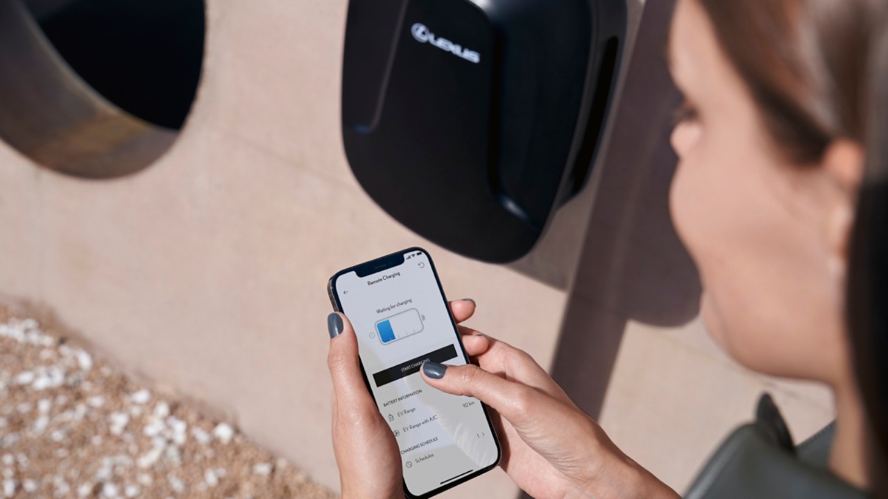 person using Lexus Link app