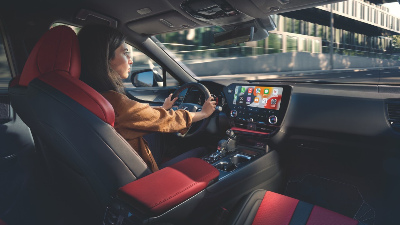 woman driving a Lexus NX