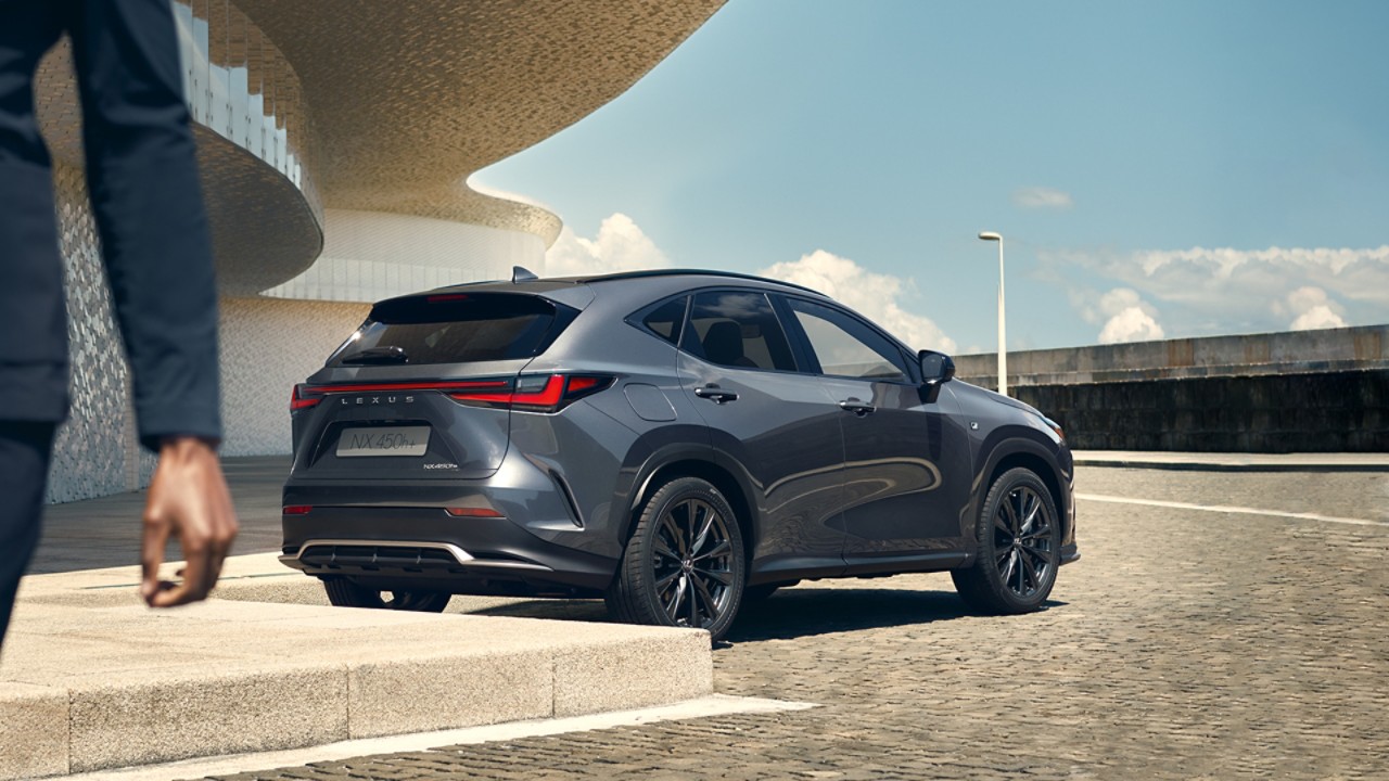 man leaving his Lexus NX car