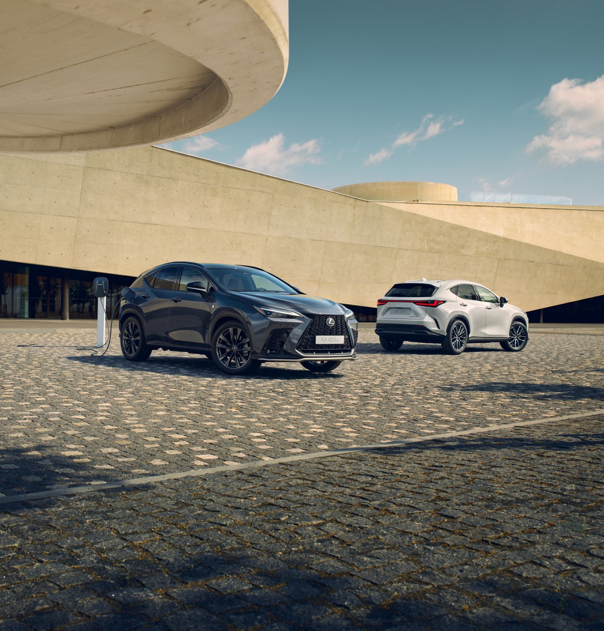 both versions of the Lexus NX parked outside