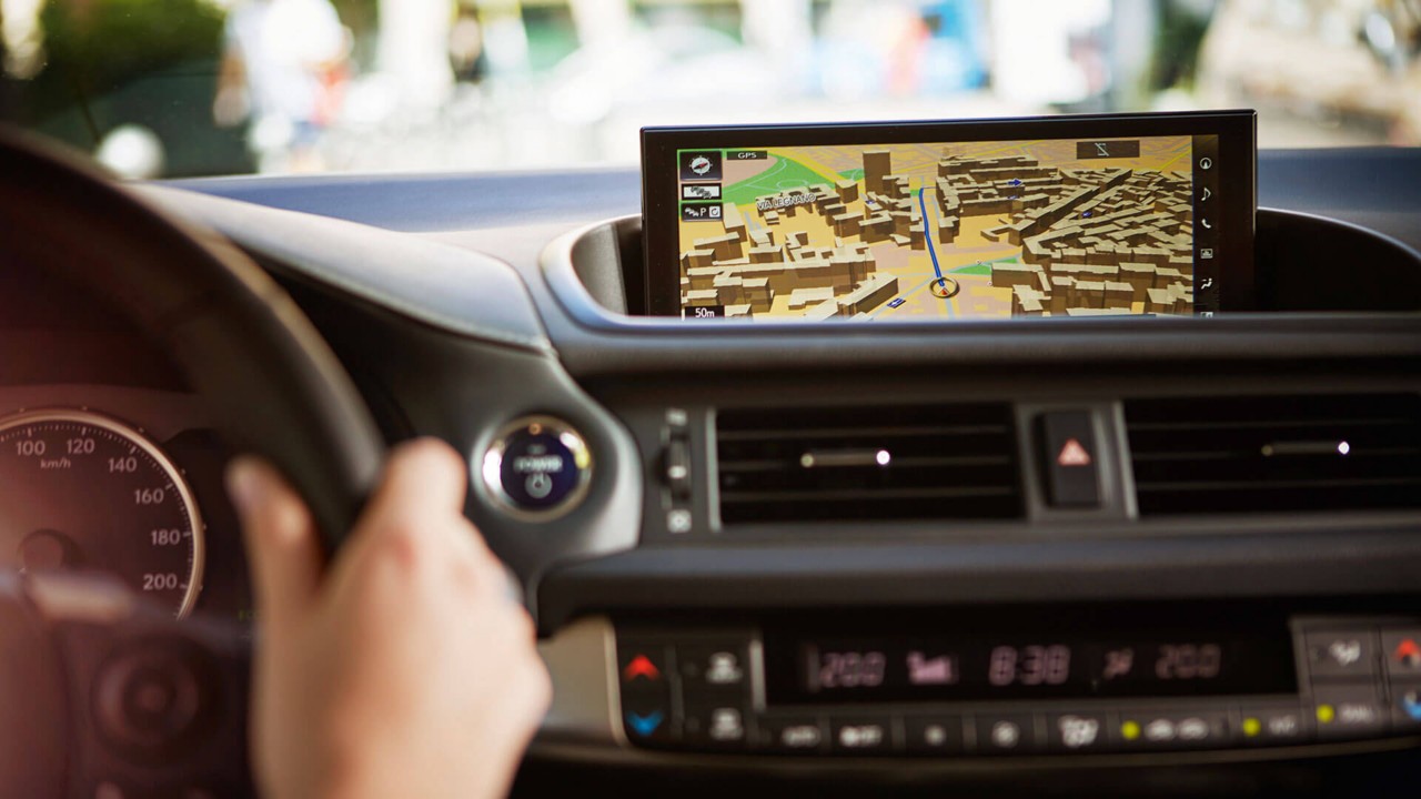 Lexus CT 200h touchscreen in use