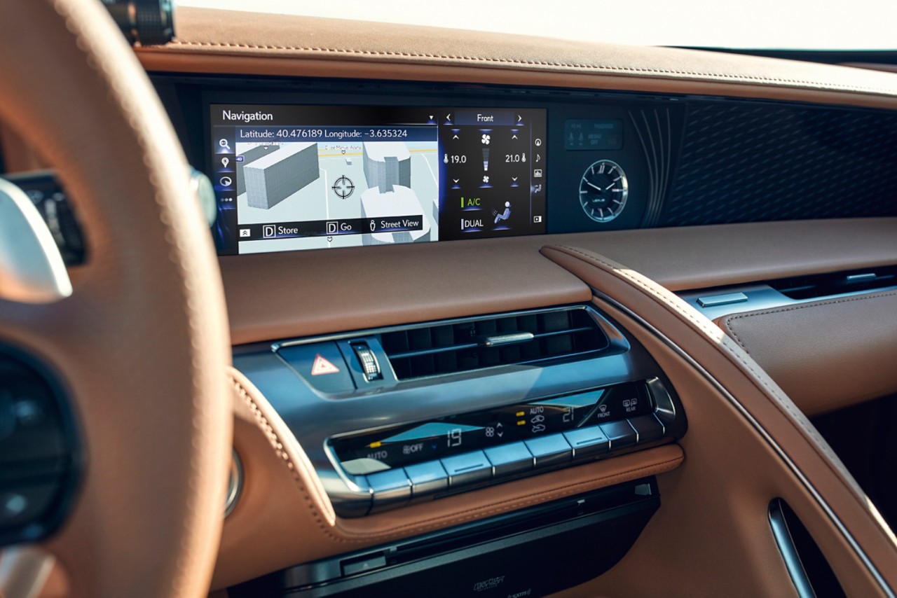 The interior of a Lexus LC CV
