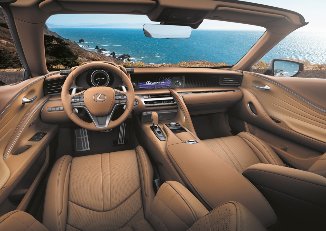 The interior of a Lexus LC CV