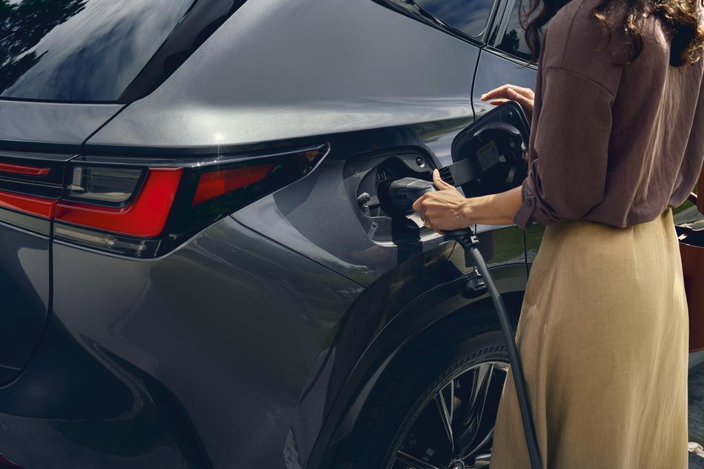 Lexus UX 300e being charged in public