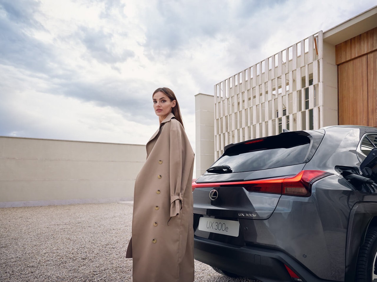 person pressing a button inside their Lexus UX 300e