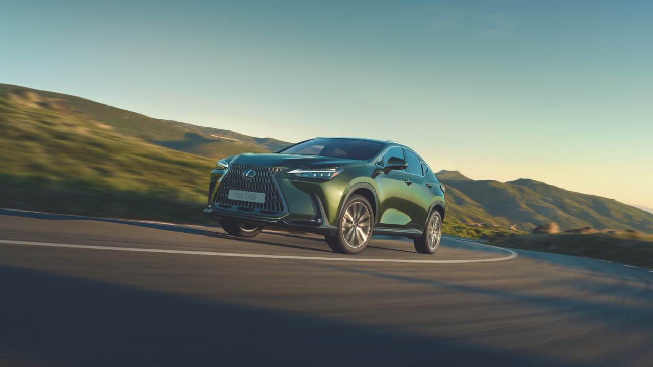 Lexus NX driving outside