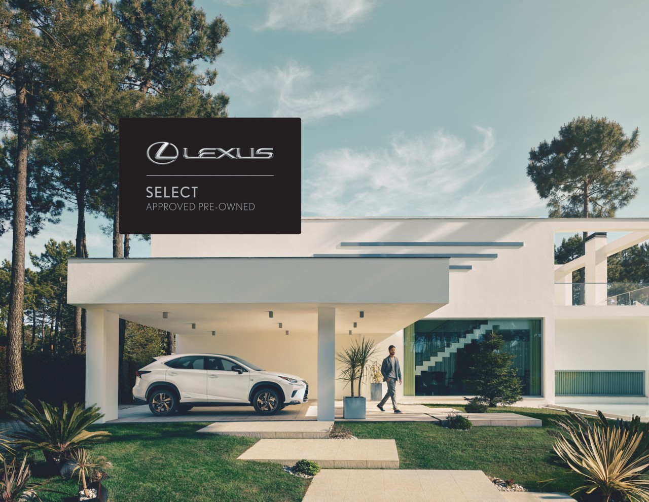 Lexus car by modern building