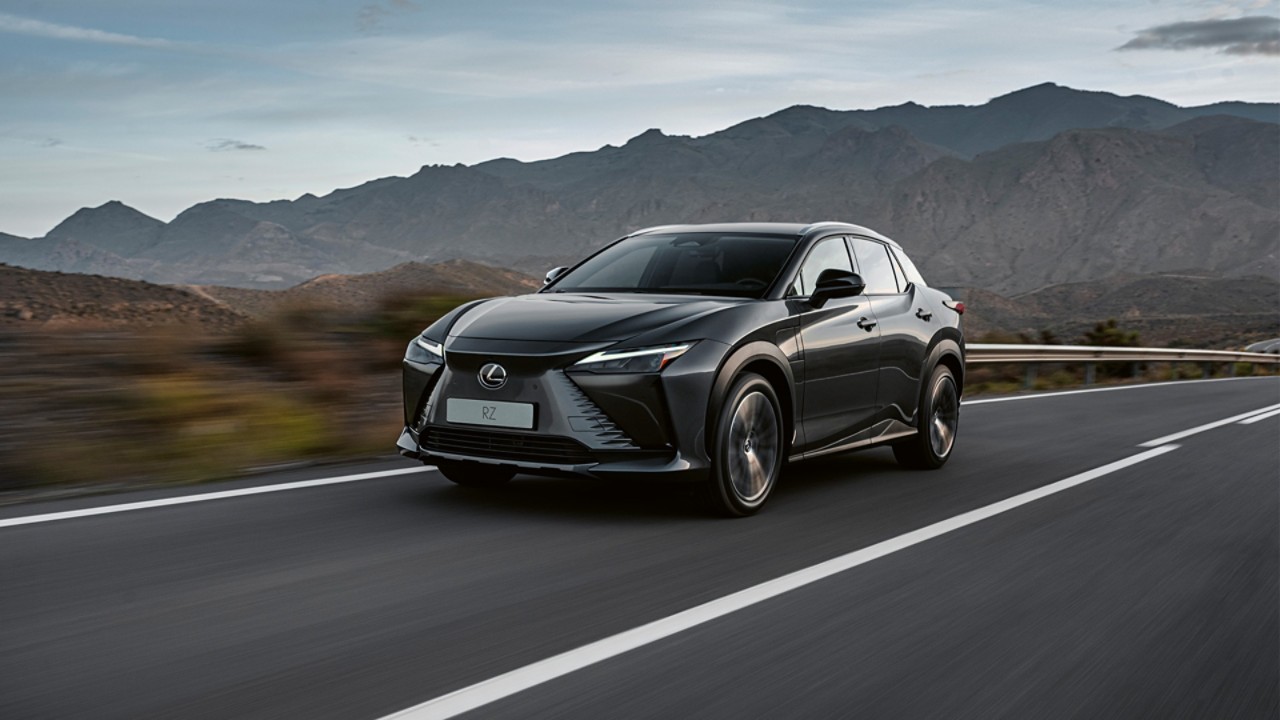 Lexus NX driving down a corridor