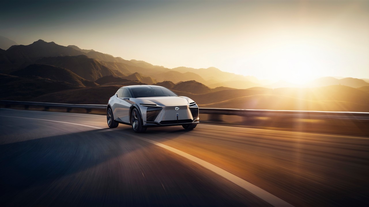 Lexus concept car driving